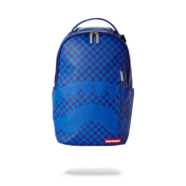 Sprayground Blue Checkered Shark Backpack